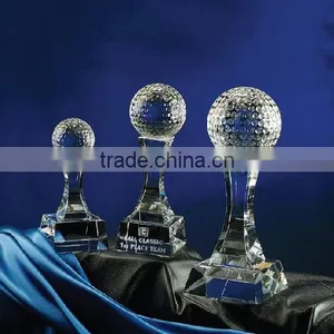 Promotional Crystal Golf Trophy Award, 3D Scale Golf Model thumbnail-1
