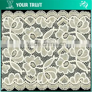 Width 13.8 Centimeter Light Yellow Stretch Trimming Spandex Jacquard Elastic Lace thumbnail-3