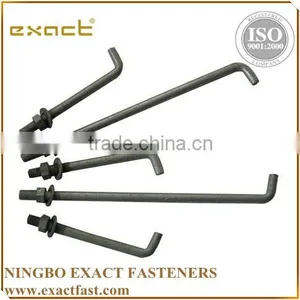 FACTORY SUPPLY HIGH QUALITY ZINC/HDG ASSEMBLED WITH WASHER AND NUT ANCHOR BOLT/ L BOLT HOOK BOLT thumbnail-1
