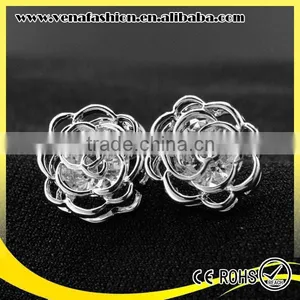 Good Quality Hot Sale Rose Flower Model Dianonds Ear Studs thumbnail-3