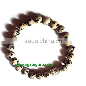 Dalmation Jasper With Buddha Face Bracelet : India Chakra Bracelet Wholesaler thumbnail-1