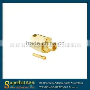 Sma rf Coaxial Connector RP-SMA Solder Plug(female Pin) Connector Sma Pigtail .141" Cable RG402 thumbnail-1