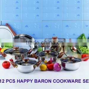 12 Pcs Happy Baron Stainless Steel Cookware Set, Happy Home thumbnail-2