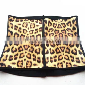 Yellow Leopard Women's Latex Workout Waist Cincher Corset Waist Trainer 2016 thumbnail-3