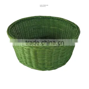Green Rattan Bowl Holding Fruit thumbnail-1