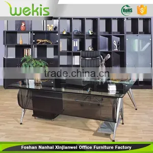 Black Color Modern Office Desk Executive Ceo Desk Glass Office Table in Office Furniture Quality Choice Most Popular thumbnail-1