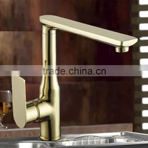 Gold Square Single Handle Kitchen Faucet thumbnail-1