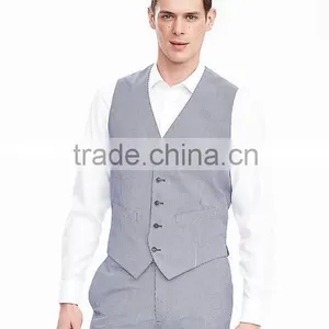 Bospoke Slim Fit Light Grey Latest Design Coat Pant Men Suit thumbnail-2