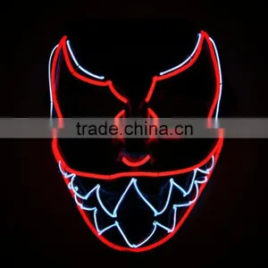 New EL Product Face Party Mask for Simple Design Masquerade el Wire Party Mask,el Flashing Mask thumbnail-1