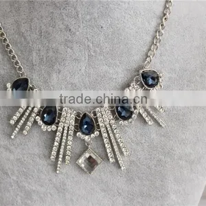 Wholesale White Gold Plated Women Necklace Water Drop Crystal Necklace thumbnail-3