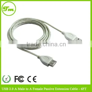 USB 2.0 Cable A Male to A Female Passive Extension Cable - 6 FT thumbnail-1