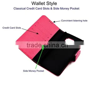 For Wiko Ridge Fab 4G , Litchi Pattern PU Leather Folio Case For Wiko Ridge Fab 4G thumbnail-4