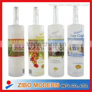 750ml Wine Bottle With Frosted and Decal Vodka Glass Bottle thumbnail-1
