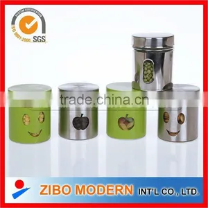 High Quality Glass Canister Set With Metal Coating thumbnail-1