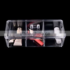 Multi-functional Plastic Transparent Cosmetic Organizer Jewelry Makeup Products Storage Box thumbnail-1