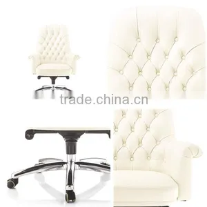 2014 Hot Selling Modern Chair, Luxury White Leather Boss Office Chair Furniture thumbnail-2