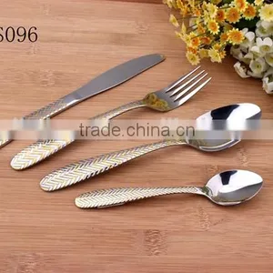 Gold-plated Handle Stainless Steel Cutlery Set Tableware thumbnail-1