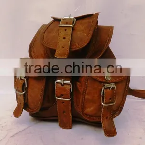 Genuine Leather Unisex Back Pack/vintage Style Back Pack/ruck Sack thumbnail-1