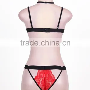 High Quality Black Hot Lace Harness Bralette thumbnail-6