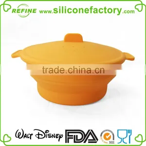 Kitchenware Microwave Safe Silicone Salad Bowl Silicone Foldable Bowl With Cover thumbnail-4