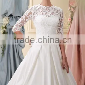 2016 China Custom Made Lace Appliqued Wedding Dress for Bridal thumbnail-2