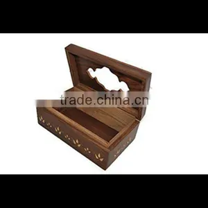 Laser Carved High Quality Customized Desktop Decoration Wooden Tissue Storage Box thumbnail-4