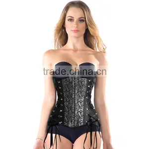 MIDNIGHT CLASPED OVERBUST CORSET WAIST TRAINER thumbnail-1
