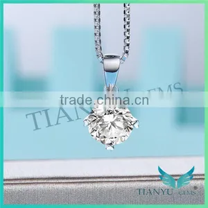 White Round Billirant Cut Moissantie Diamond Pendants Charms for Jewelry thumbnail-2