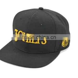 Cotton 6 Panel Baseball Cap Black Printed Logo Flat Two Tone Snapback Caps thumbnail-2