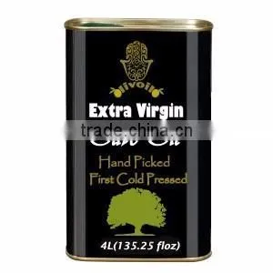 Cold Pressed Extra Virgin Olive Oil. A'Quality Extra Virgin Olive Oil With ISO9001 Certification.4L Metallic Tin thumbnail-1
