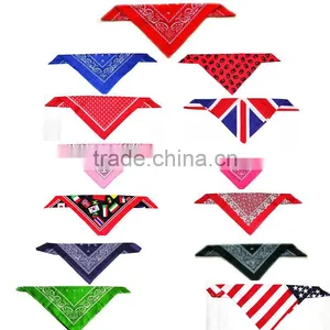 Hot 100% Cotton 22x22" Double Sided Printing Head Wrap Scarf Wristband Bandanas thumbnail-1
