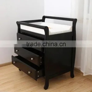 Walnut NZ Pine 3 Drawers Baby Change Table Dresser thumbnail-4