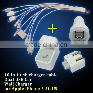 Usb Charger 10 in 1 Portable Multi Usb Phone Charger Cable thumbnail-1