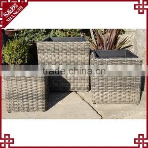 Cebu Country Style Restaurant Cafe Outdoor Decoration Rattan Wicker Flower Pots thumbnail-1