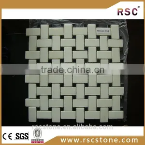 Simple Design White Marble Mosaic Mural thumbnail-1