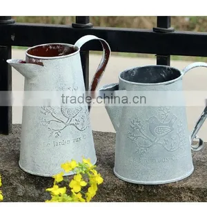 Cheap Antique Chic Metal Zinc Garden Water Flower Jug Pitcher for Wedding Table Deco thumbnail-2