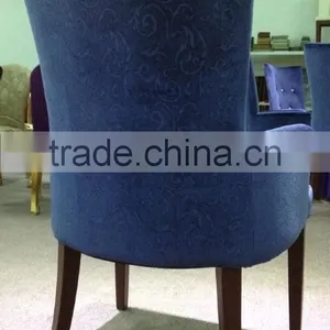 Classic Wooden Frame Upholstered Fabric Hotel Sofa Chair thumbnail-2