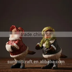 Wholesale Red Bird Figurine Christmas Bird Ornaments thumbnail-1