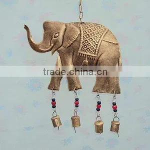 Decorative Elephant Bell Hangings, Decorative Cast Iron Hanging Bells, Antique Hanging Bells, Indian Art Hanging Bells, thumbnail-1