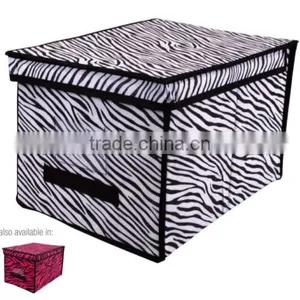 Stripe Non Woven Fabric Storage Boxes With Lids thumbnail-1