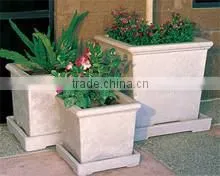 Square Lightweight Cement Planter With Saucer for Flower and Garden Planters From Viet Nam thumbnail-1