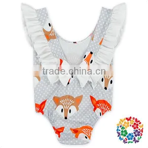 New Design Infant Baby Backless Sunsuit Jumpsuit Flutter Sleeve Floral Romper thumbnail-2