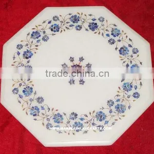 Vendor White Marble Inlay Table Tops, Inlay Marble Makarana Coffee Table Tops thumbnail-1