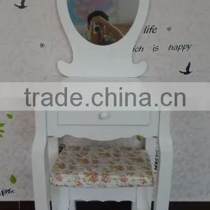Bedroom Furniture Wholesale Wooden Mirrored Jewelry Cabinet thumbnail-1