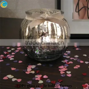 Glass Candle Holder With Metal Trim thumbnail-4