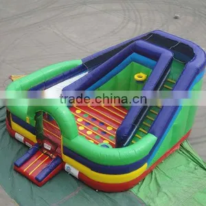 0.55mm PVC Tarpaulin OEM Available Inflatable Jumping Trampoline With Slide, Inflatable Double Lane Slide thumbnail-2