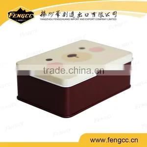 High Quality Rectangular Bear Tin Box for Biscuit / Cookie thumbnail-1