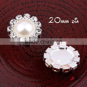 20mm Factory Wholesale Alloy Pearl Buckle for Flower thumbnail-3