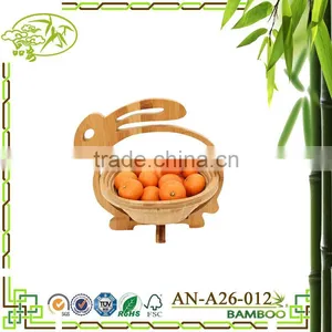 Aonong All-Natural Bamboo Folding Collapsible Fruit Basket thumbnail-1