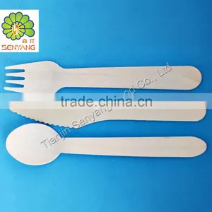 Wood Spoon Wood Fork Wood Knife With a Napkin thumbnail-2
